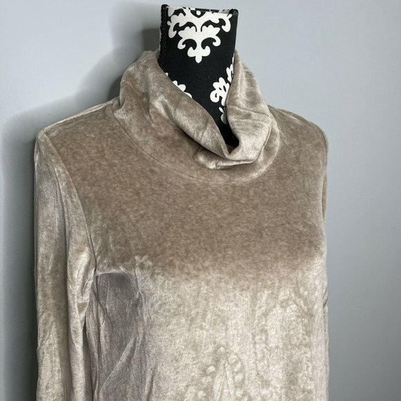 Purejill sweater Xs extra small champagne Cowl Neck Super Soft Long Tunic Blouse - Picture 2 of 5